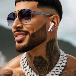 Men Metal Frame Square Steampunk Double Beam Sunglasses UV400 (Silver)