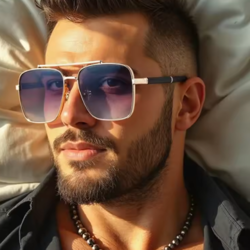 Oversized Square Sunglasses Men UV400