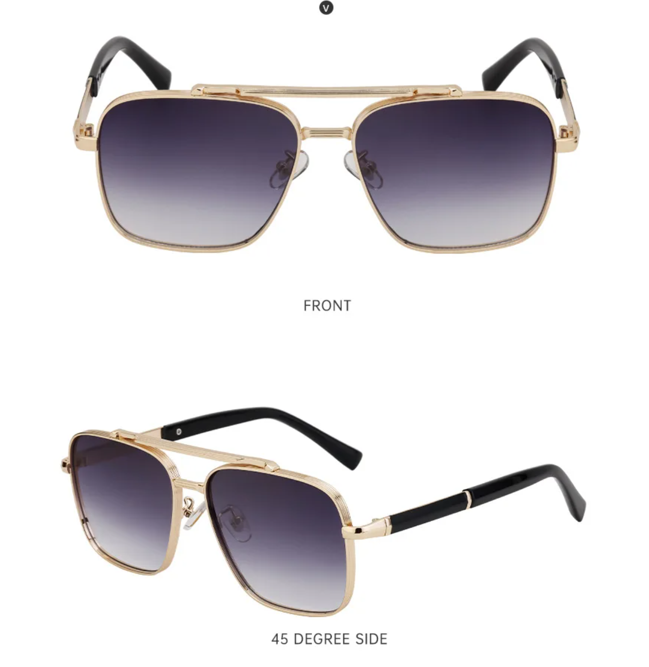 Oversized Square Sunglasses Men UV400 - Image 3