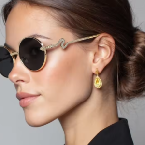 Women Snake Metal Frame Sunglasses (Grey)