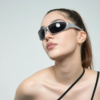 Silver Wrap Sunglasses in silver