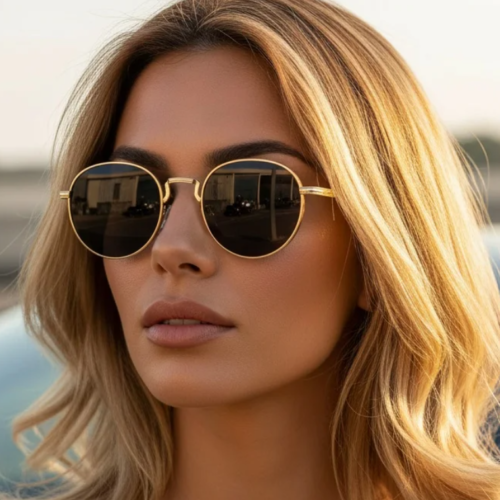 Women Elliptical Frame Sunglasses