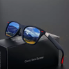 Vintage Square Sunglasses, Blue Mirror, view 4