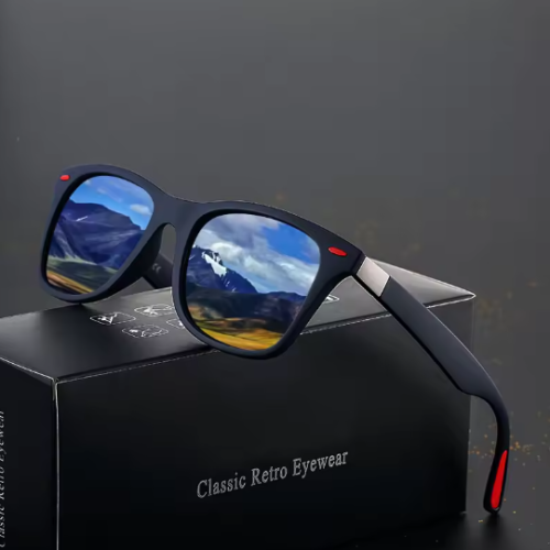 Unisex Fashion Vintage Square Sunglasses (Blue)