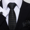 Men's Formal Tie, Pocket Square & Cufflink Set, Black in