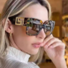 Women's Oversized Tortoiseshell Sunglasses, Gradient, view 4