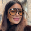 Women's Oversized Oval Aviator Sunglasses, Black & Brown in black and brown