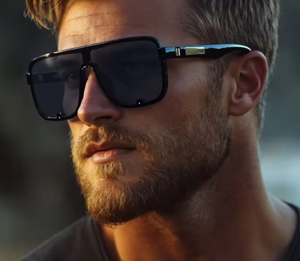 Men Oversized Polarized Square Sunglasses
