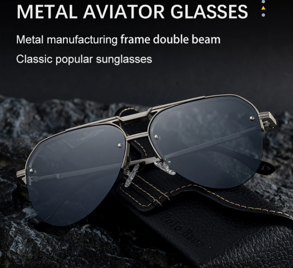 Men Oversized Semi Rimless Pilot Sunglasses - Image 3