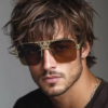Men's Oversized Gold Double Bridge Sunglasses, view 3