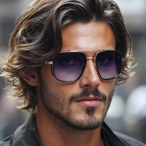 Oversized Steampunk Square Sunglasses