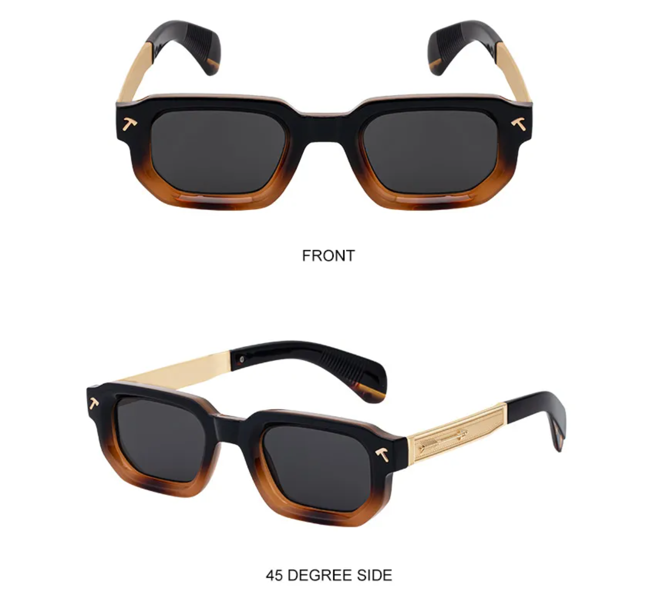 Men Polarized Square Sunglasses (BlackDemiGray) - Image 4