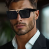Men's Polarised Vintage Steampunk Sunglasses, view 3