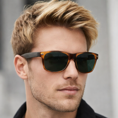 Unisex Wrap Frame Retro Pattern Sunglasses