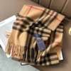 Classic Check Scarf, Camel, view 3