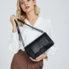 Women's Crossbody Bag, Black Snake-Effect, view 2
