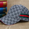 Blue Print Baseball Cap with Stripe Detail, view 2