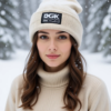 Unisex Knit Beanie, White, view 3