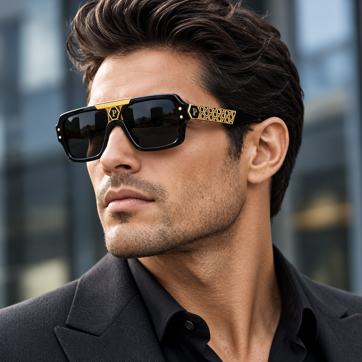 Men Women Vintage Oversized Punk Shades Glasses
