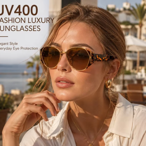 Retro UV400 Sunglasses Men Women - Brown