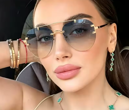 Trendy Metal Double Pilot Sunglasses Women Men