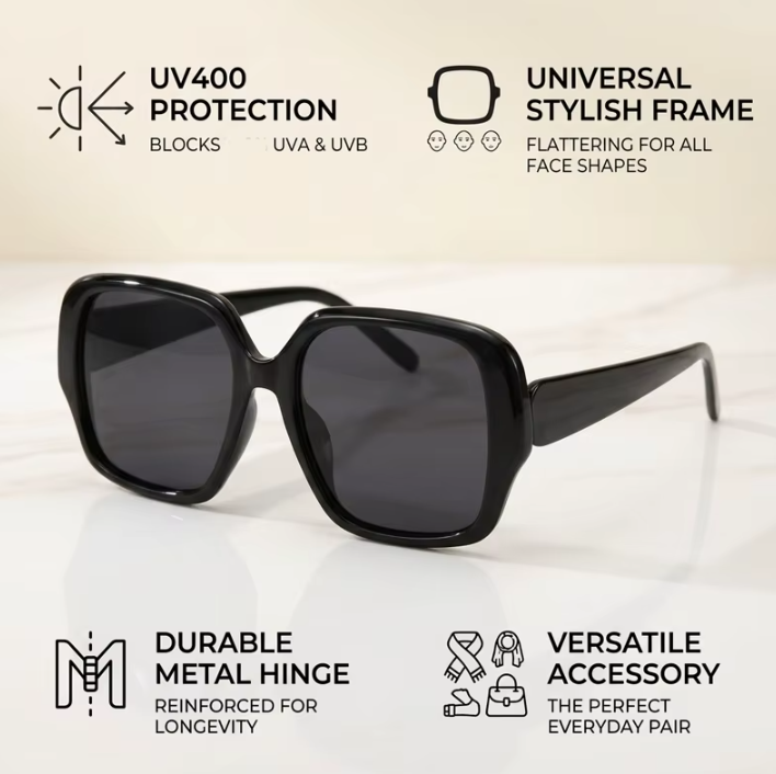 Vintage Large Oversized Square Sunglasses - Image 3