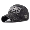 1985 Embroidery Ripped Baseball Cap Washed Sports Hat (Black)
