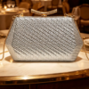 Diamond Pattern Women's Bag for Wedding and Party (Silver)